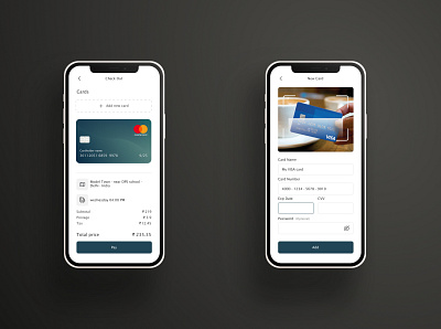 Check out page and add card app branding design illustration logo minimal typography ui ux vector