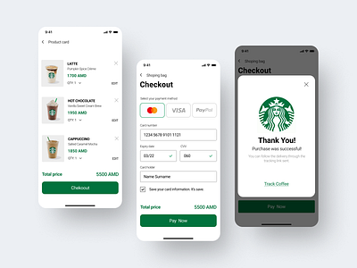 Credit Card Chekout Daily UI #002 002 app daily ui dailyui starbucks ui