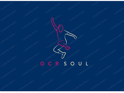 OCR SOUL logo bicolor blue branding branding design creative design flat football group logo logo design minimal minimalist logo modern logo player practice red soul unique unique logo