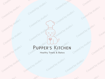Pupper's kitchen logo bakes chef creative cute design flat healthy heart kitchen logo logo design minimal minimalist logo modern logo puppy unique unique logo
