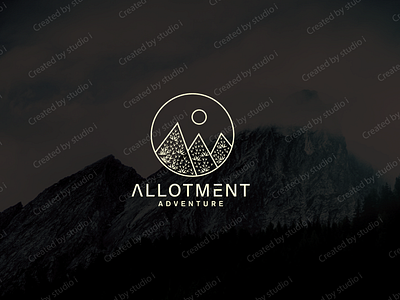 Allotment Adventure logo/ Mountain adventure branding business creative design flat logo logo design minimal minimalist logo modern logo moon mountain sun unique unique logo white