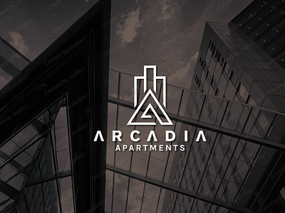 ARCADIA APARTMENTS apartment arcade attractive brand branding business company creative design eyecatching flat life logo logo design minimal minimalist logo modern logo realestate unique unique logo