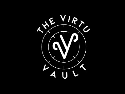 The Virtu Vault brand branding business creative crypto cryptocurrency design emblem flat logo logo design minimal minimalist logo modern modern logo monogram stamp unique unique logo vault