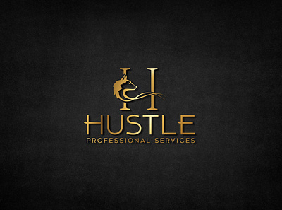 HUSTLE PROFESSIONAL SERVICES 3d branding business company design flat gold graphic design illustration logo logo design luxury minimal minimalist logo professional services ui unique