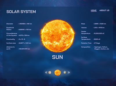 Solar System -- Learning application about the solar system animation app design ui vector web