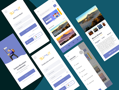 Summit -- Climbing Ticket Booking Application app design mountain orders ui ux