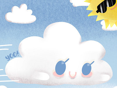 Cute Cloud & Mr Sun art branding design flat illustration illustrator type vector