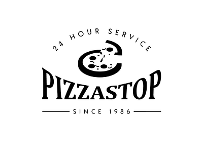 Pizzastop! badge brand design illustrator logo logobrand logodesign logomark pizza smallbusiness vintage