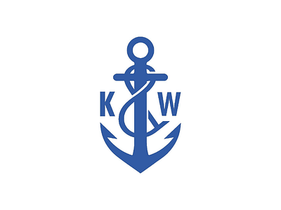 K & W Anker anker badge blue emblem kw logo logodesign