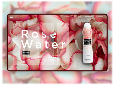 Rose Water branding design minimal ui web website