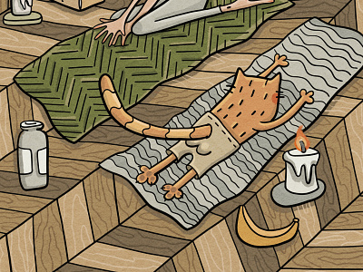 home yoga with Laura & cat artwork book cat children coloring girl illustration yoga