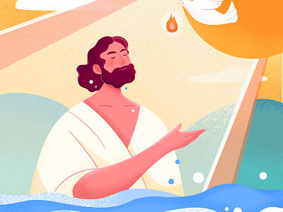 Jesus’s Baptism baptism character christian illustration jesus pigeon vector water
