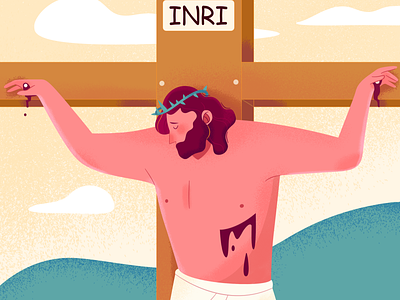 Jesus’s Crucifixion baptism character christian cross illustration jesus man vector