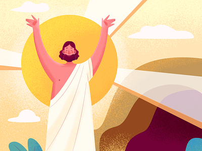Jesus’s Resurrection baptism christian illustration jesus man vector
