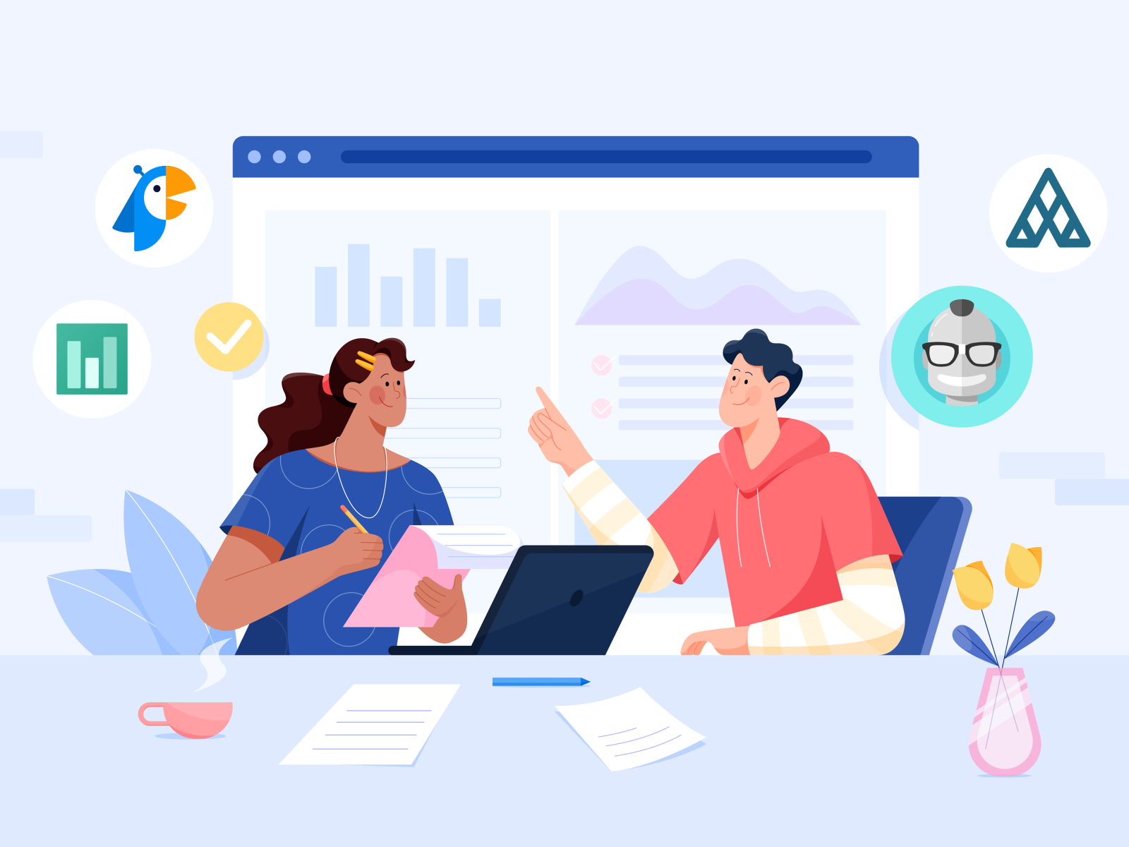 Geekbot Blog Cover by Felic Illustration for Felic Art on Dribbble