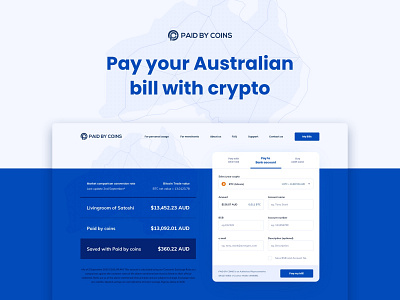 Paid by coins crypto design ui ux web website website design