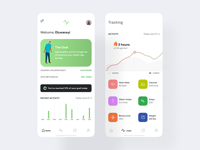 Methuselah App app design fitness fitness app illustration tracking ui ux