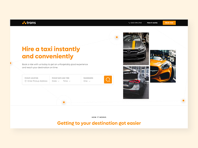 Trans Landing design landing page taxi taxi booking transport web