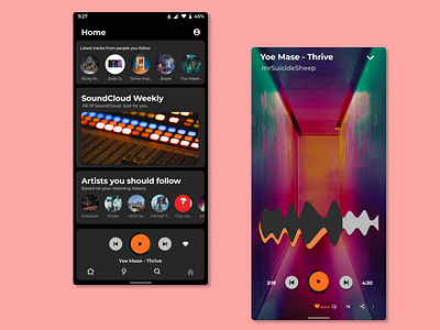 SoundCloud Dark mode concept darkmode figma musicapp soundcloud ui