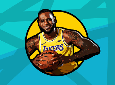 King James art artwork basketball digital digital art digital illustration illustration lebronjames nba poster vector