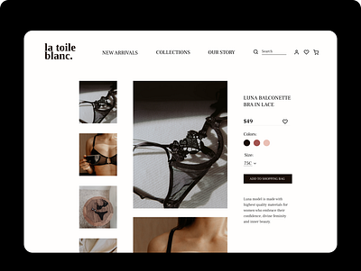 E-commerce [lingerie brand] branding design ui