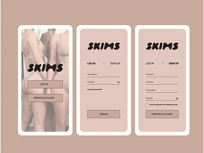 Daily UI [1/100] - Sign Up form for Skims by Thai Ha Nguyen on