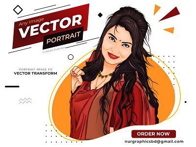 Vector Portrait (Beautiful Girl) ads advertising illustration illustration art illustrator logo portrait illustration vector vector art vector illustration