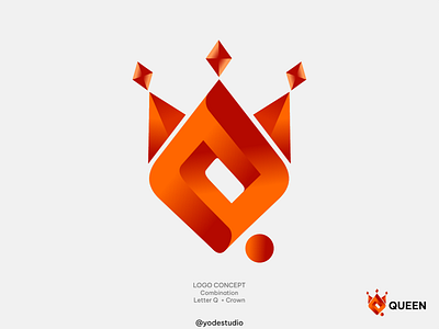 QUEEN LOGO 3dlogo brand brandidentity crown logo logodesign logoidentity logotypface
