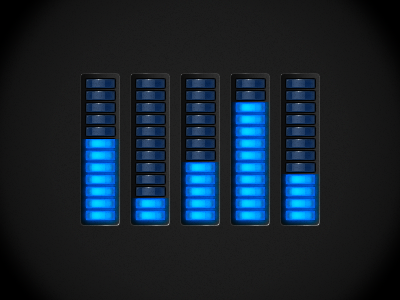 Blue Guages gauge glow graphical user interface gui indicator led light ui