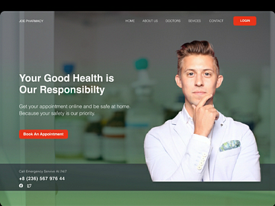 Landing page for an online pharmacy