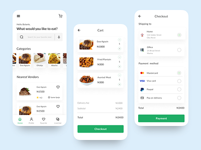 Food App app design ui ux