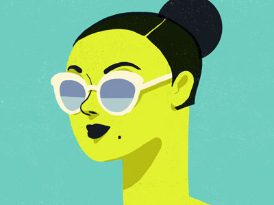 Girl geraldine sy girl illustration sunglasses yellow