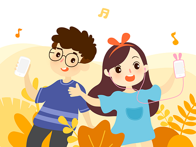 Music children illustrations kids music