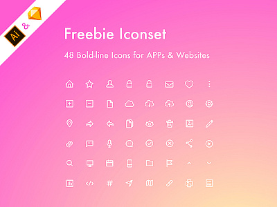 [Iconset#001] 48 Freebie Icons for You ai app free freebie icon icons icons design iconset illustator sketch website