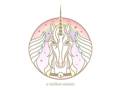 A Rainbow Unicorn comic girlish horse illustator maiden pegasus pegasus logo pony rainbow unicore logo unicorn unicorn head wings