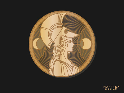 Athena athena beauty coin god of war goddess gold golden greek helmut illustrator peace shield wisdom