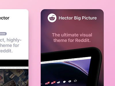 Product Cards ad big picture block card click custom download hector hover install interaction link pink product product design reddit rounded software theme web