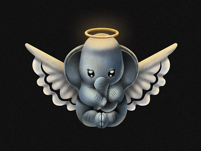 Baby angel Elephant 2d animation animation art caricature character design design flat icon illustration vector