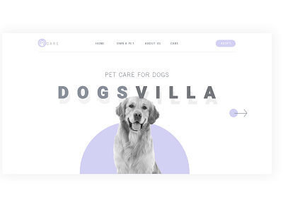 Pet care Web Banner artwork banner design clean design flat graphic design illustration illustrator photoshop procreate ui uidesign