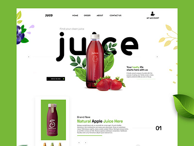 Juice Landing page best best design best shot branding design illustration illustrations illustrator juice juice landing page trendy design ui ux web website