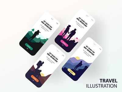 Travel Flat Illustration animation app design flat illustraion illustration minimal modern typography ui vector