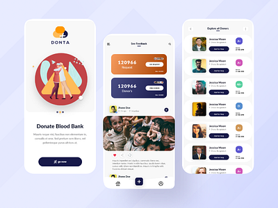 The Blood Donation IOS mobile app design
