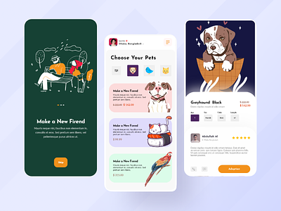 Pet Adoption App animal animal apps design animal rescue animale web app design design dog app find dog mobile app mobile app design mobile application mobile ui mobile ui ux mobile uiux pet pet adoption pet app pet care app pet shop design pet web ui