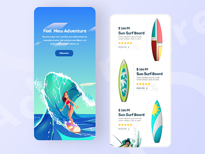 Surf UI Design adobe xd android app app design apps branding design minimal ocean product design sunset sunset illustration surfing surfing app design surfing web design ui uidesign uiux ux wave surf