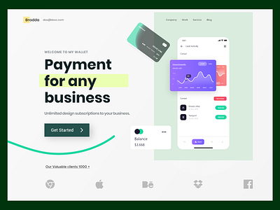 Bradda- Payment Gateway Web Landing UI