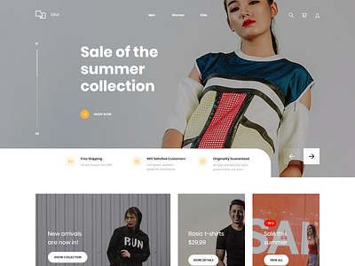 Summer Collection Web UI Template by BizBug on Dribbble
