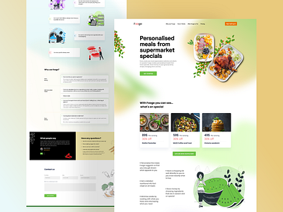 Meals Planing Web UI design food landing page design food service provider food web ui meal service web ui meals planing web ui meals website design minimal ui ux web website