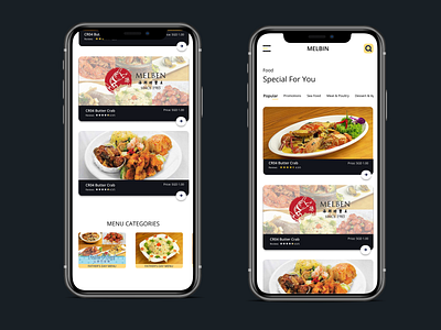 Melbin Food App Redesign Idea clean clean ui food food and drink food app foodie idea imagery mobile app design mobile ui special uiux