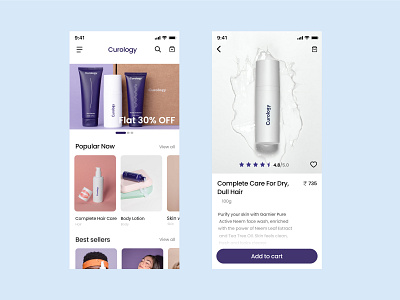 Curology App Ui desing