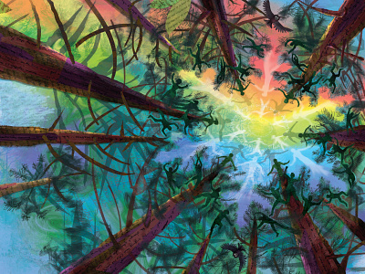 Rainbow Snowflake art beauty equality greeting card holiday card illustration love nature rainbow snowflake trees